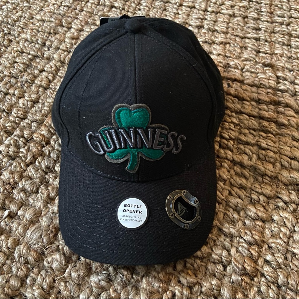 Guinness NWT Black Ball Cap with Bottle Opener